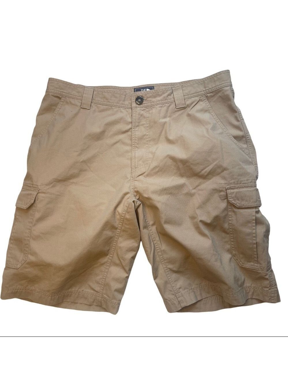 The North Face Cargo Shorts Khaki Tan Pockets Flat Front Cotton Blend S …